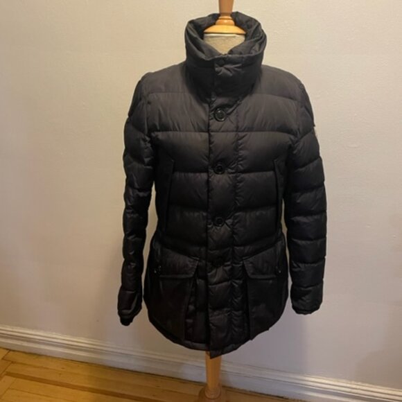 Moncler Jackets & Blazers - Moncler Clunye Hooded Mid-Length Down Jacket in black